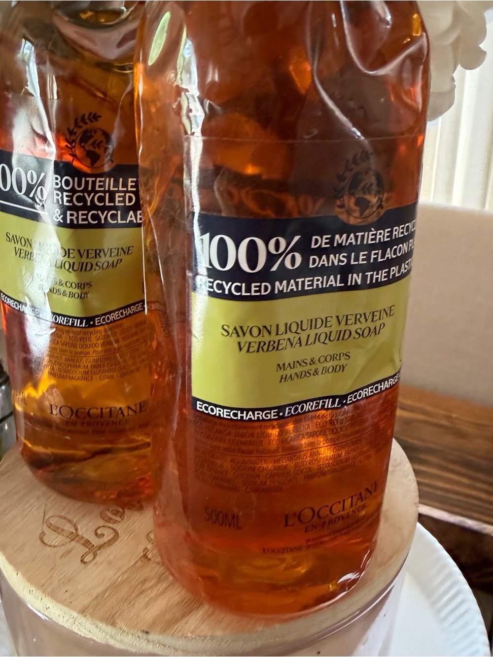 L'OCCITANE Verbena Liquid Soap Refill lot of 3 NEW 100% recycled bottle - Picture 3 of 6